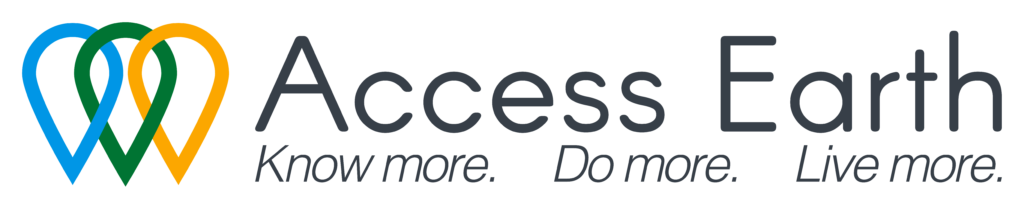 Logo of Access Earth with black text